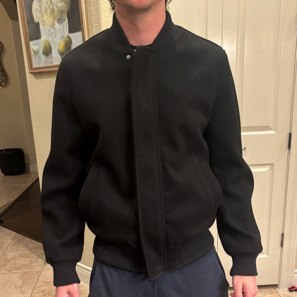 Zara Men's Black Bomber Jacket